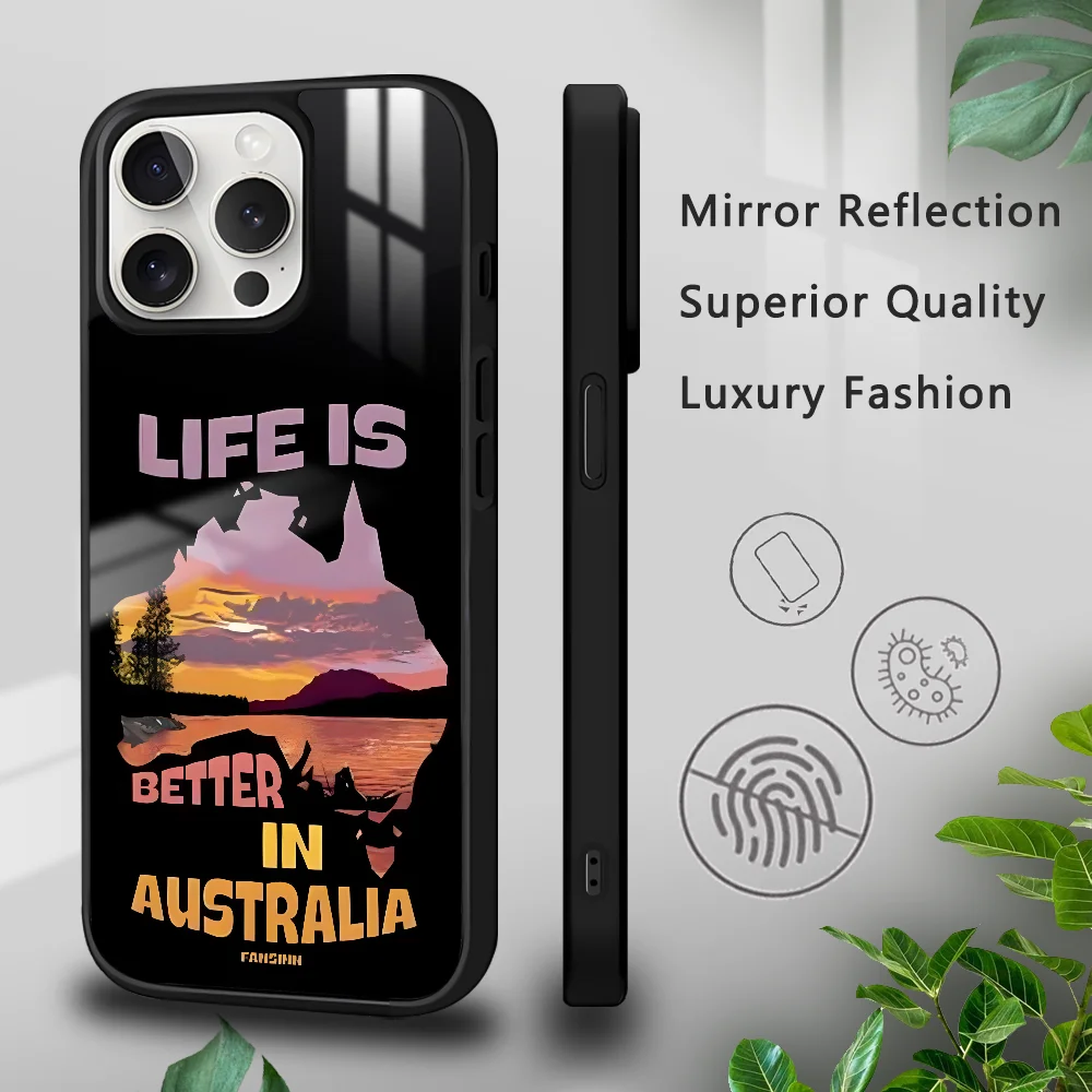 A-Australia flag Phone Case For iPhone 16 15 14 13 12 11 Pro Xs Max Mini Plus Celulares Hard Funda