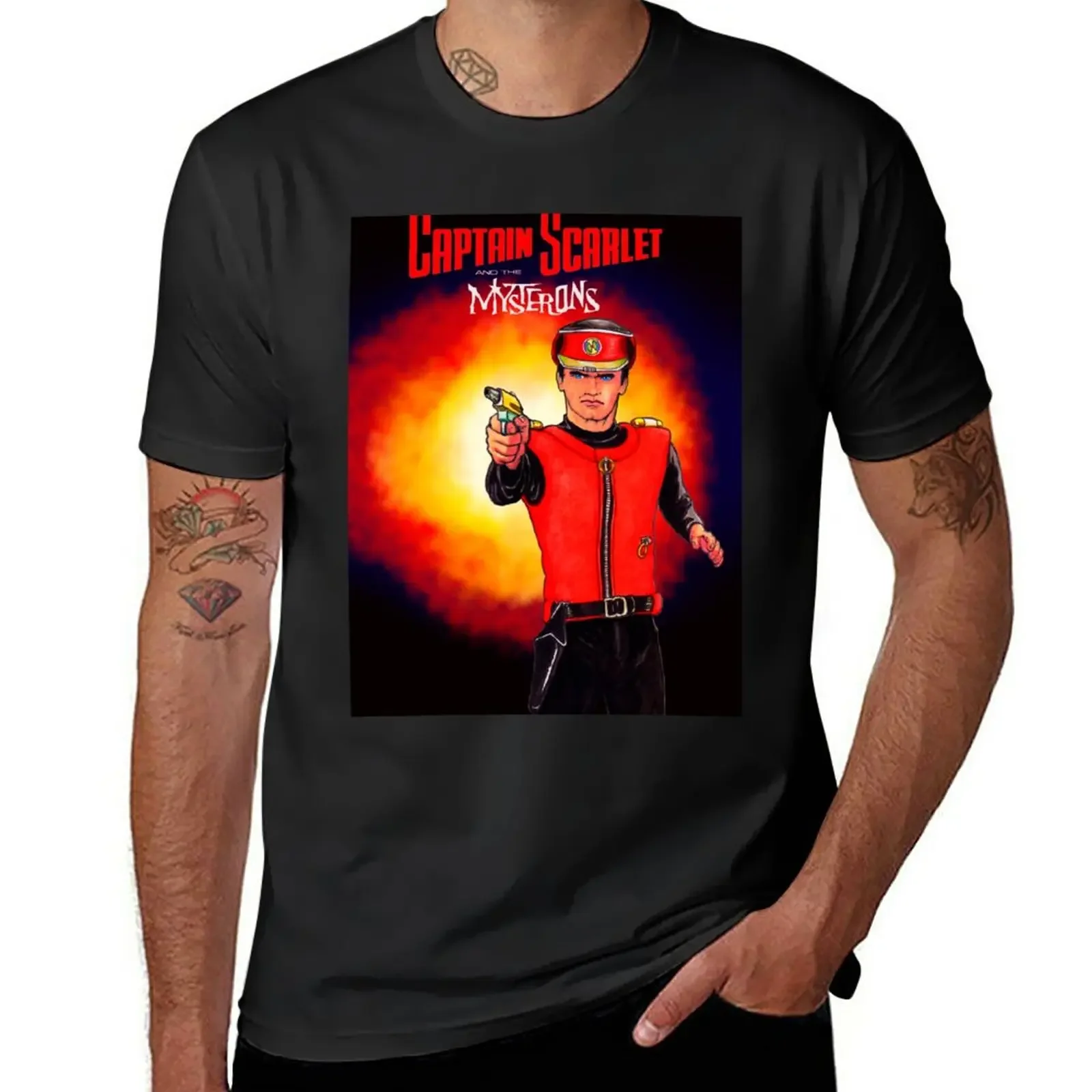 Captain Scarlet fan art piece. T-Shirt anime cute tops graphics plain white t shirts men