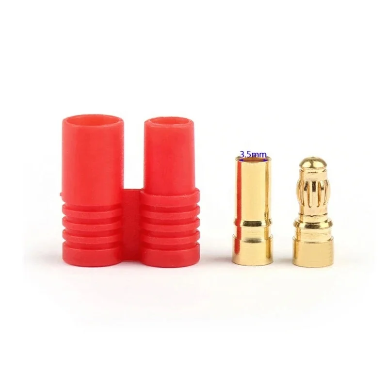 30PCS HXT3.5 3.5mm Banana Plug Male To Female With Housing Sheath Bullet RC Helicopter Parts For Lipo Battery
