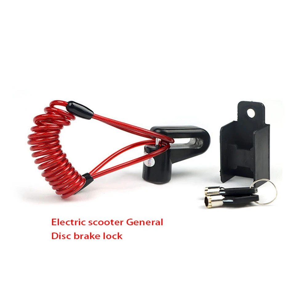 M365 Electric Scooter Anti-Theft Lock Accessories Multi-Function Anti-Theft Lock for Xiaomi Disc Brake Lock(Black+Red)