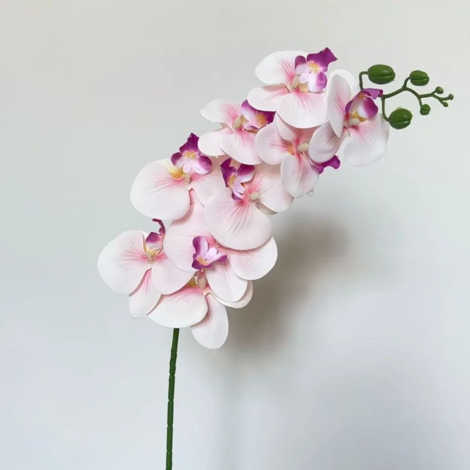 9-Köpfiger Künstlicher Phalaenopsis-Blumenzweig Realistische Seidenblume Künstliche Orchidee für Hochzeit, Party und Heimdekoration – Detail 23