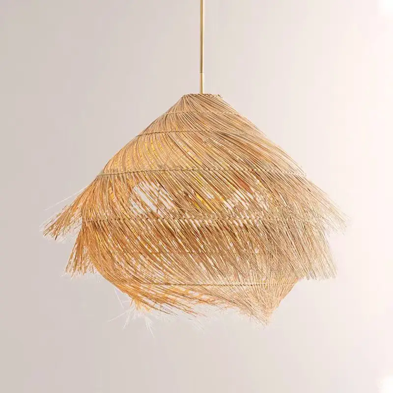 Imagem -06 - Sudeste Asiático Rattan Wicker Pendant Lights Tecido à Mão Birdnest Jantar Lâmpadas Suspensas para Foyer Quarto Loja de Pano Iluminação Decorativa