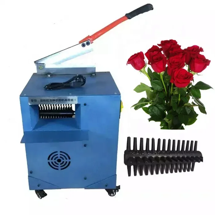 Desktop Version Flower Leaf Thorn Removal Machine with Cutter Flower Rose Leaf Removing Machine