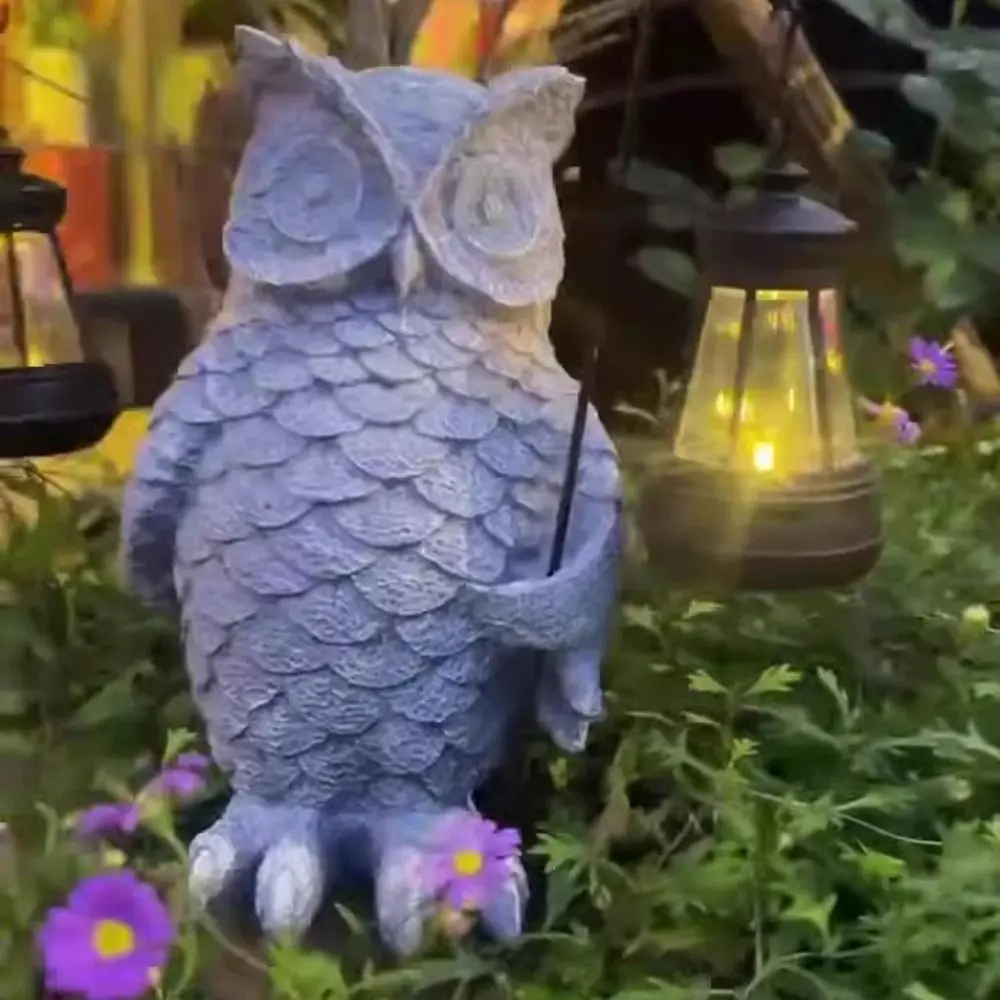 

Crafts Resin Owl Solar Lantern Cute Waterproof Animal Sculptures Light Simulated Vivid Garden Statue Lamp Outdoor