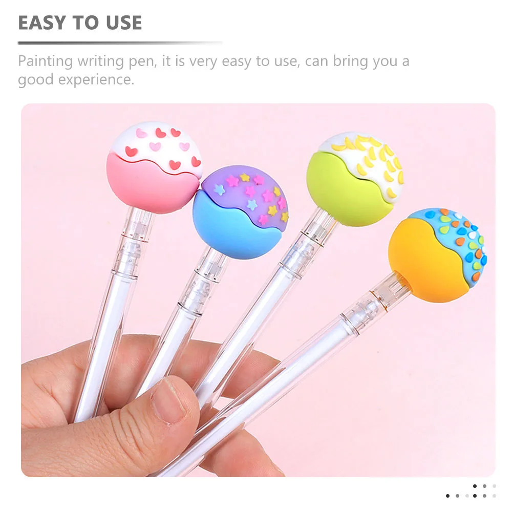 10pcs 0.5mm Refillable Gel Pens Smooth Writing Creative Cartoon Student Teacher Gifts Mixed Colors Universal Writing Tools