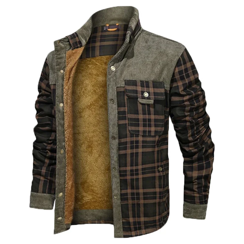 Men\'s Tactical Camo Warmer Arm airsoft Jacket  Men Plaid Flannel Shirts Army Coat  Jacket Men Slim Fit Clothing