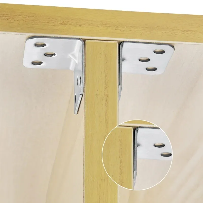 Metal corner bracket, L-shaped heavy metal corner bracket shelf bracket, 10 sets, suitable for furniture tables and chairs