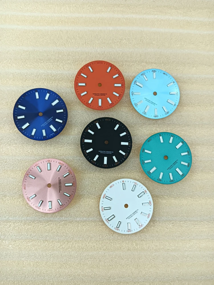 

28.5mm Sun Pattern Suitable for NH35 NH36 Automatic Green Luminous watch dial Accessories Customized Watch Logo dial Men's Watch