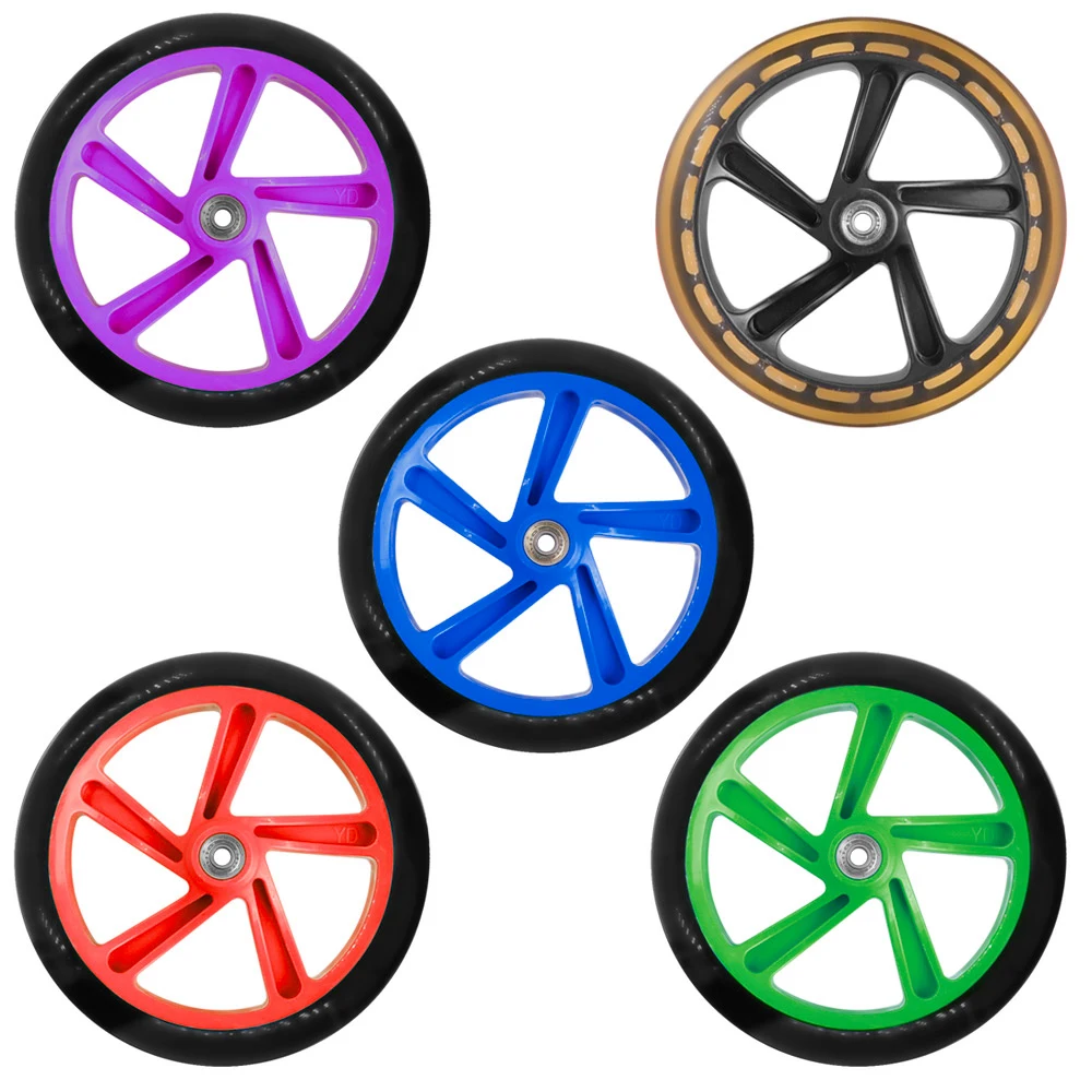 200mm Adult Scooter Wheels for Razor and Adult Kick Scooters with ABEC 7 Bearings Solid Wheels Replacement Kick Scooter Wheel
