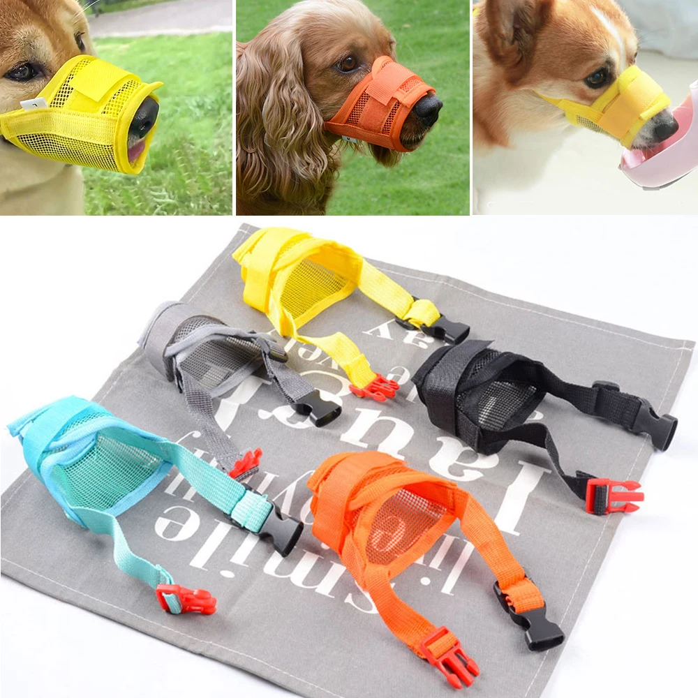 Mesh Dog Mouth Muzzles for Large Small Dog Mouth Cover Grooming Mask Anti Biting Chewing Safety Breathe Pet Training Accessories