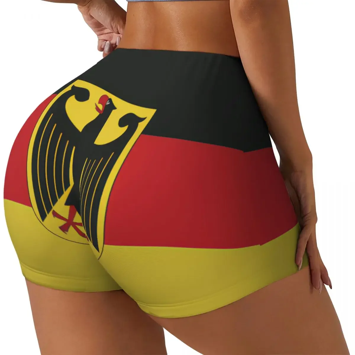 

Женская одежда, шорты для бега с эффектом пуш-ап для спортзала, эластичные шорты для бега на заказ, спортивные шорты с флагом Германии