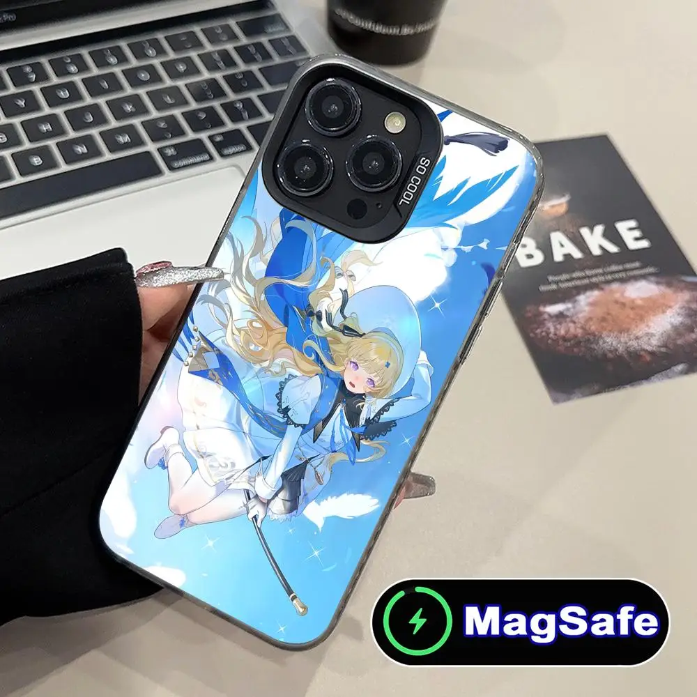 Wuthering Waves Phoebe Phone Case for iPhone 16 15 14 13 12 11 Pro Max Plus MagSafe Translucent Colour Cover Luxury Cover