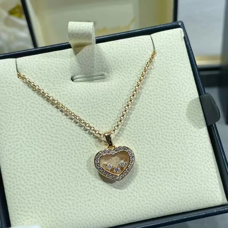 

Hot selling new 925 sterling silver heart-shaped necklace for women's fashion luxury brand jewelry party Christmas gift