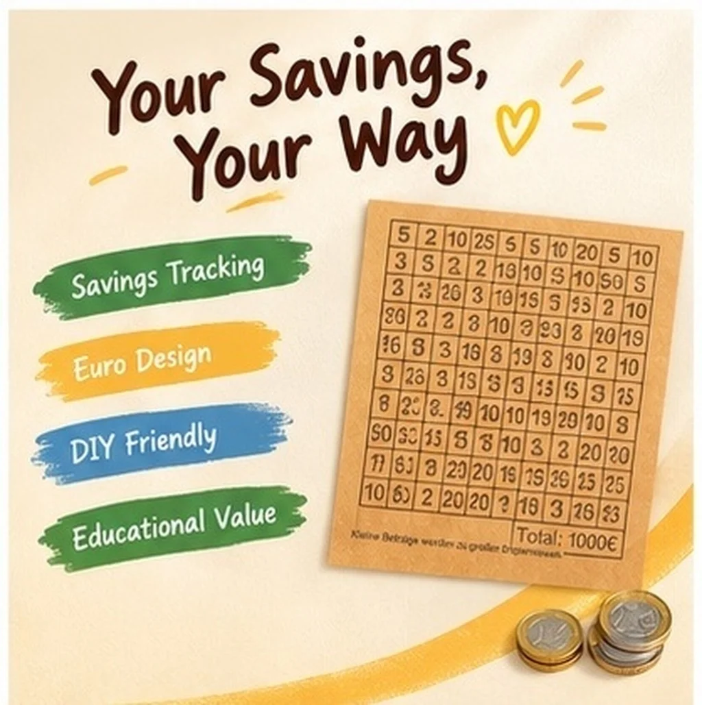 20Sheets Number Sticker Labels Money Box Challenge Savings Goal Sticker for Piggy Bank Budgeting Target Tracking