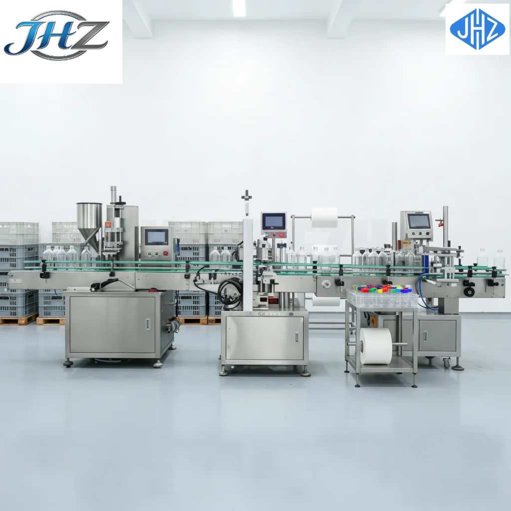 JHZ for Automatic Water Plastic Bottle Filling Capping and Labelling Machine for Bottles Food Viscous Liquid Cream Sauce Filling