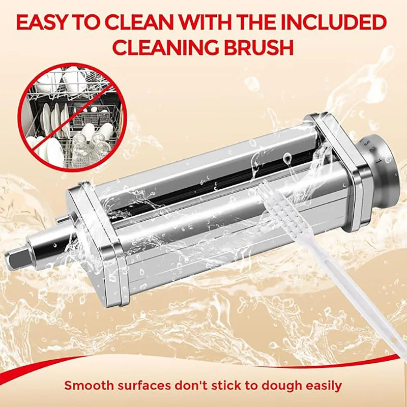 Picture 6: Pasta Roller for Kitchenaid Stand Mixer Stainless Steel Pasta Attachment for Kitchen Aid Pasta Sheet Roller Fit for Stand Mixer