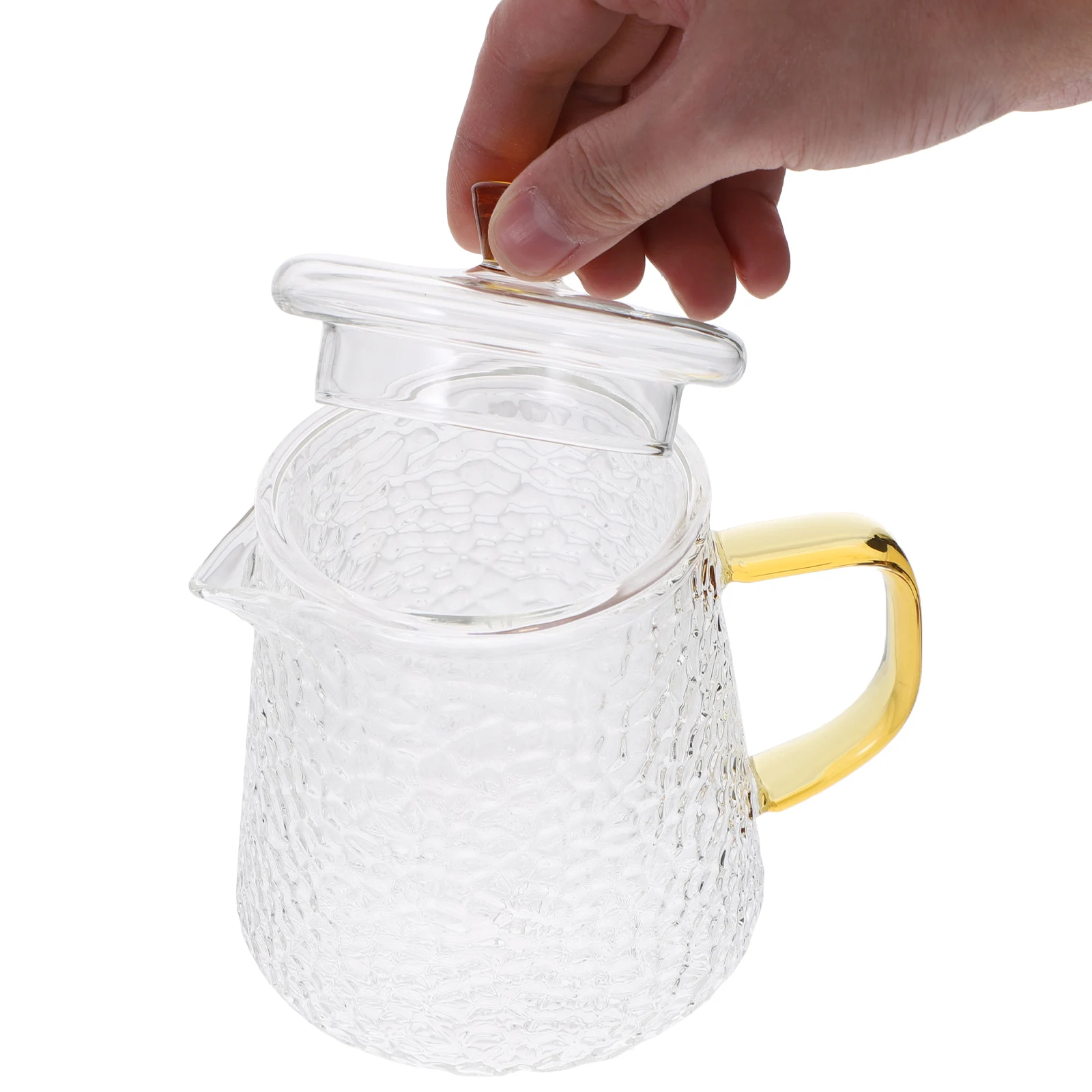 

High Borosilicate Glass Teapot Transparent Design for Healthy Fruit Infusion Smooth Pouring Handle Portable Tea Pot for Daily