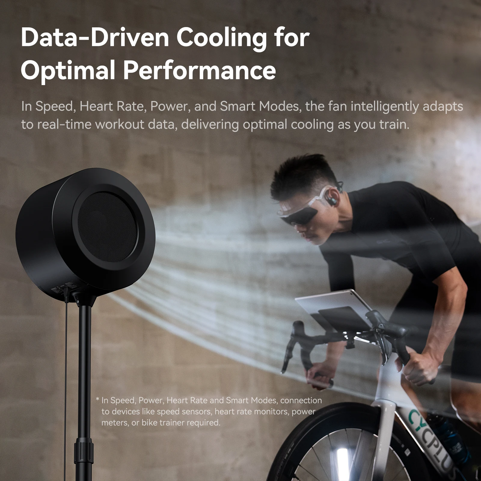 CYCLPUS High-Power Smart Fitness Fan for Bike Trainer Intelligent
