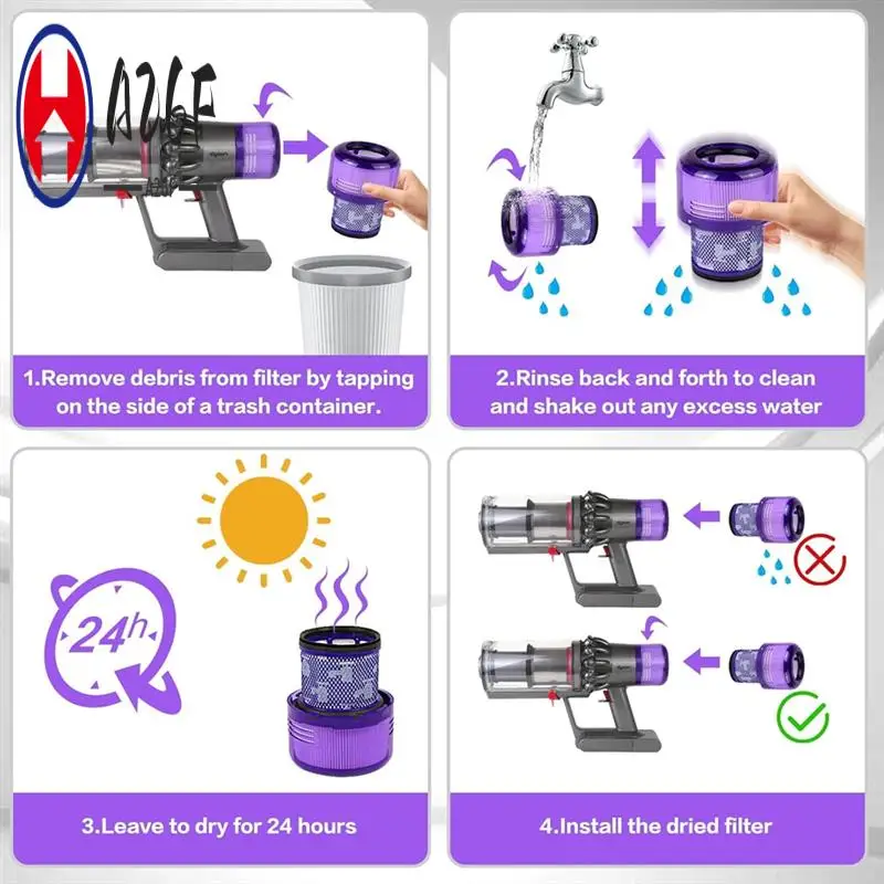 

A26F-большой пылесборник для пылесоса Dyson V11 V15 SV14 SV15 SV22, сменный пылесборник с замком переключателя фильтра HEPA