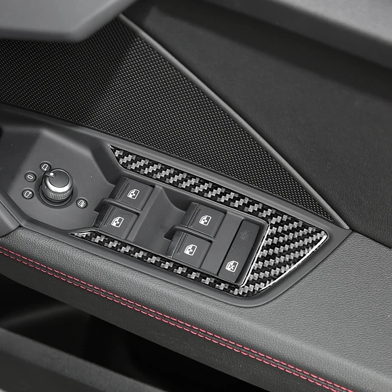 

Car Accessories Window Glass Lifting Buttons Frame Door Armrest Panel Switch Sticker Carbon Fiber Trim For Audi A3 8Y 2021 2022
