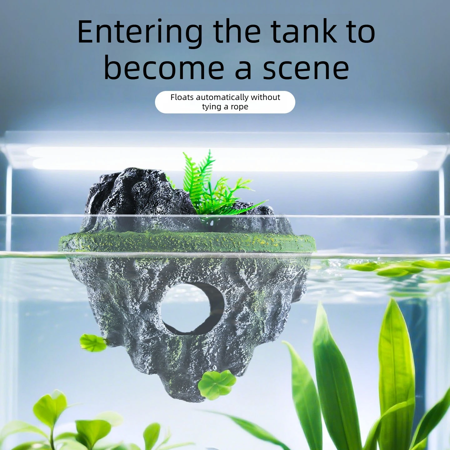 

Fish tank landscaping suspended stone floating ornaments decorative ecological scenery rockery landscaping shelter cave house