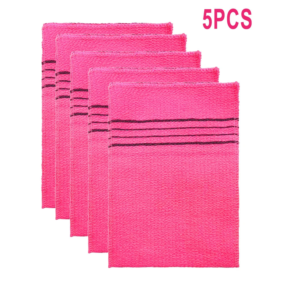 5 Pcs Korean Italy Asian Exfoliating Bath Washcloth Body Scrub Shower Soft Towel For Adults Coarse Grain Brush