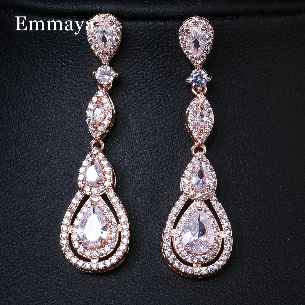 Emmaya New Trendy Party Noble Waterdrop Shape Earring Three Colors Choice For Female Ingenious Jewelry Fancy Gift