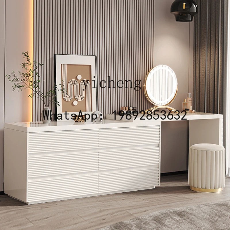 Dresser Bedroom Simple Modern Chest Integrated Makeup Table Small Apartment Corner Master Bedroom Solid Wood Desk