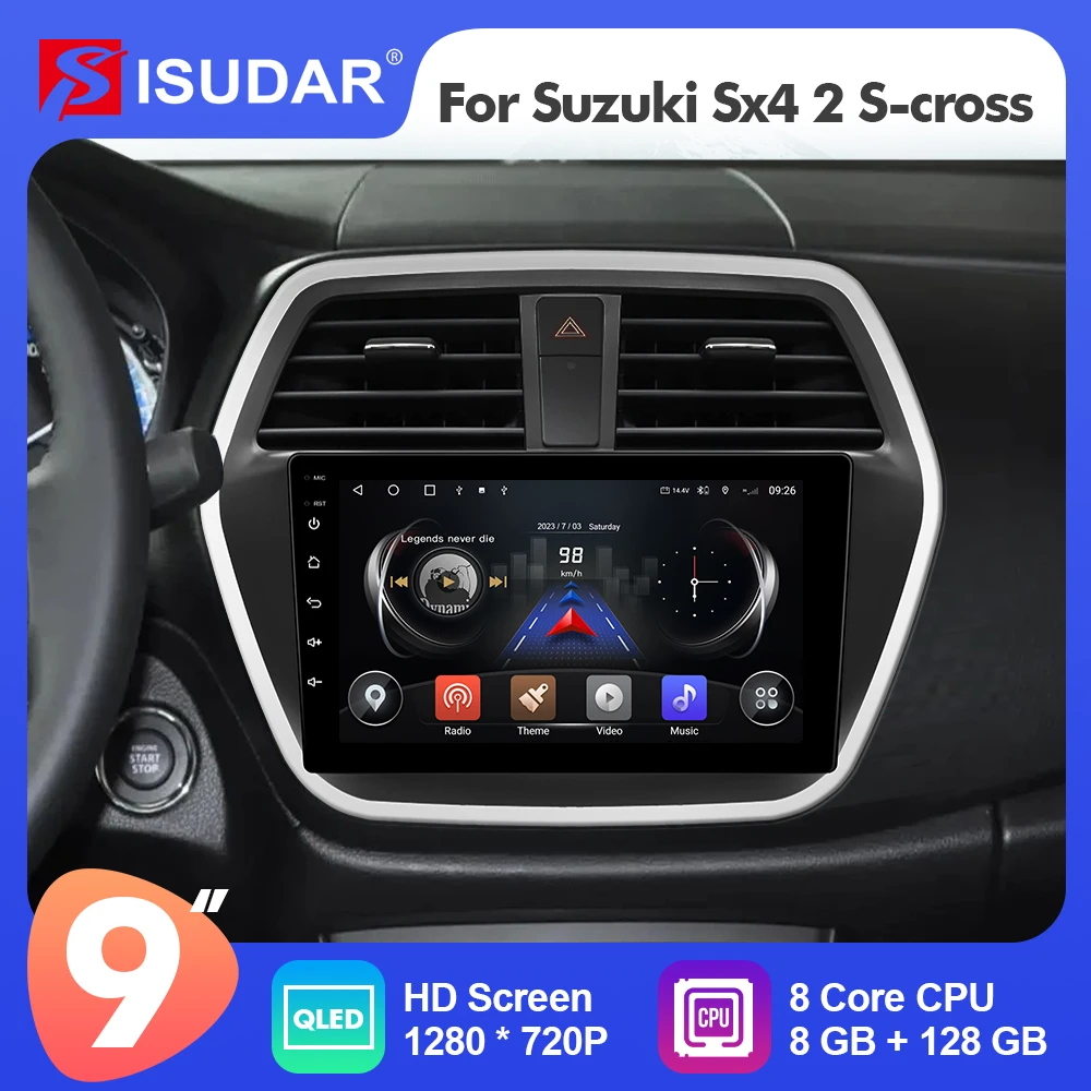 

9 inch Isudar Android 12 Car Radio For Suzuki Sx4 2 S-cross 2012-2016 Carplay Auto Stereo No 2din