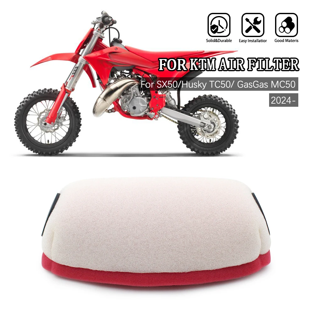 Motorcycle Air Filter Cleaner Dual Foam Layer Sponge Cover For KTM SX50 HUSQVARNA TC50 GASGAS MC50 2024-2025 Accessories