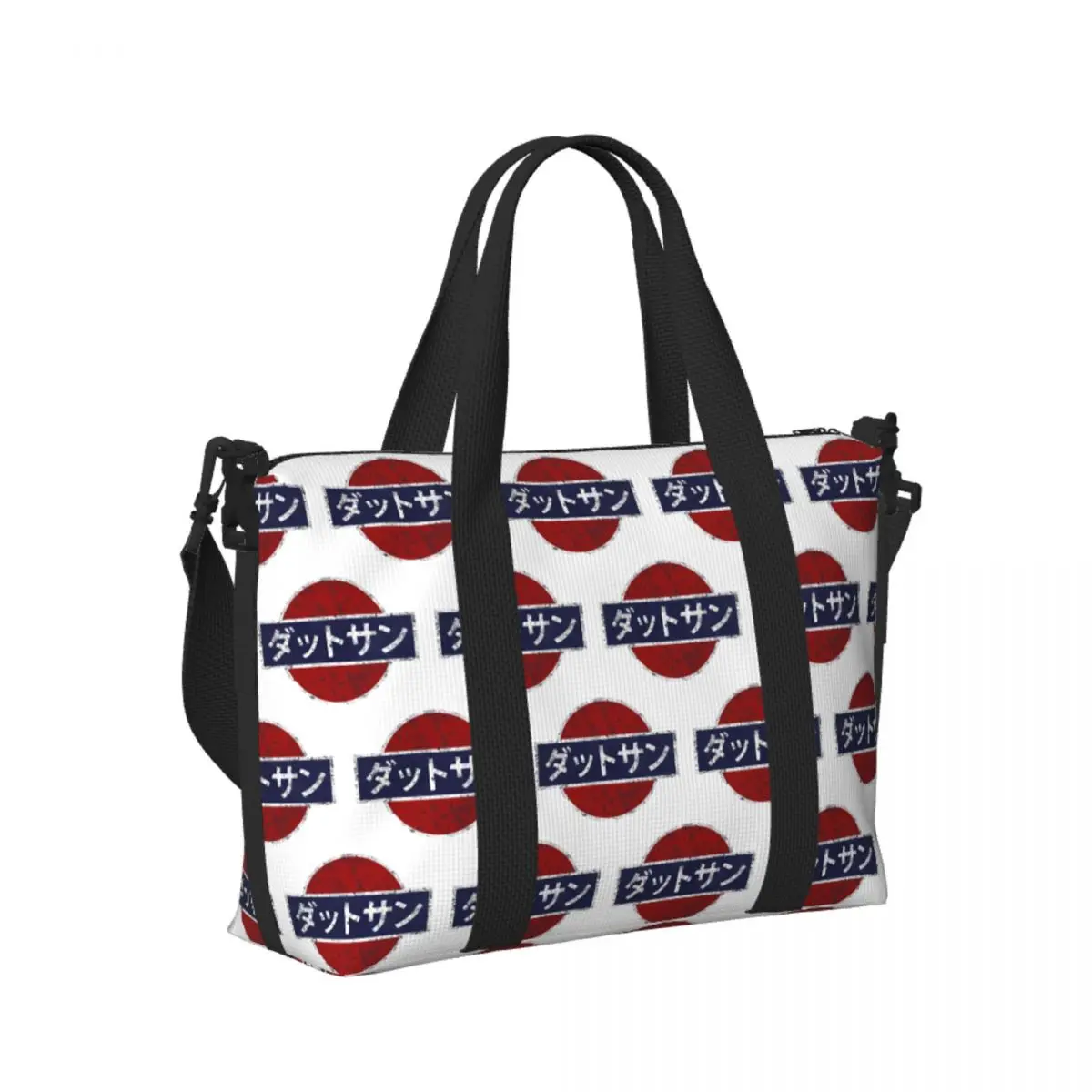 

Custom Datsun Vintage Japanese Car Beach Travel Bag Large Capacity Tote Bags for Gym Sport Women Shopping Duffle Shoulder Bag