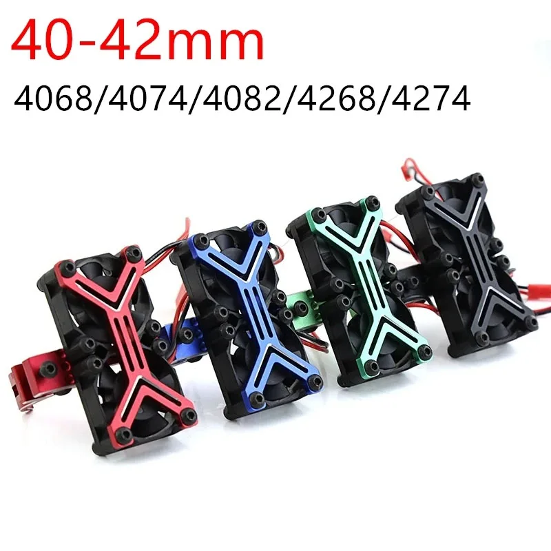 

4068 4074 4082 4268 4274 Motor Heat Sink Dual Cooling Fan 40-42mm Motor for 1/7 1/8 RC Car Arrma Kraton Senton Traxxas Sledge