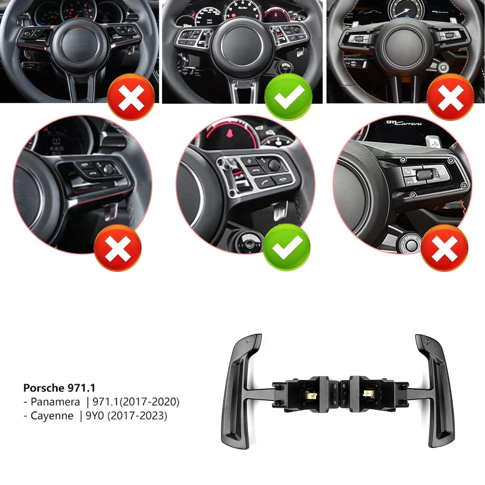 

For Porsche 971.1 Panamera Cayenne 2017-2023 Interior Steering Magnetic Paddle Shifter Pad