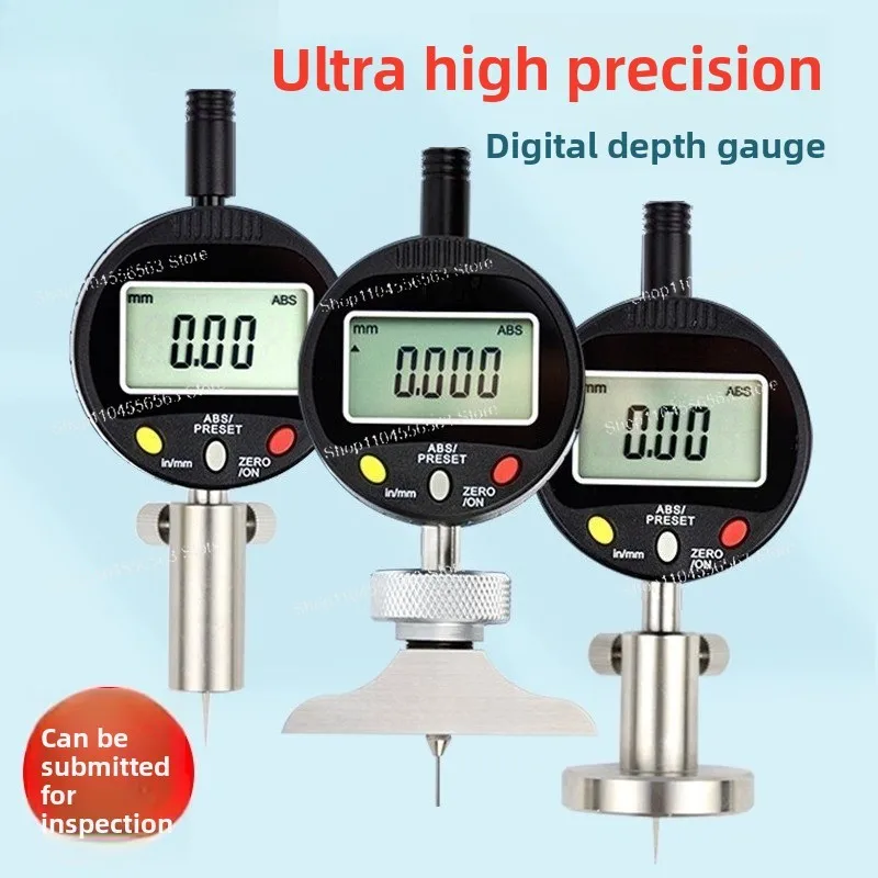 

High Precision Digital Depth Gauge – Universal Micrometer Depth Meter for Industrial/DIY Measurement (0.001mm Resolution)