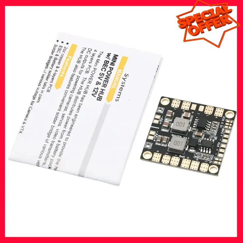 -ESTR For Matek Mini Power Hub Power Distribution Board PDB With BEC 5V 12V For FPV QAV250 ZMR250 Multicopter Quadcopter, Durabl