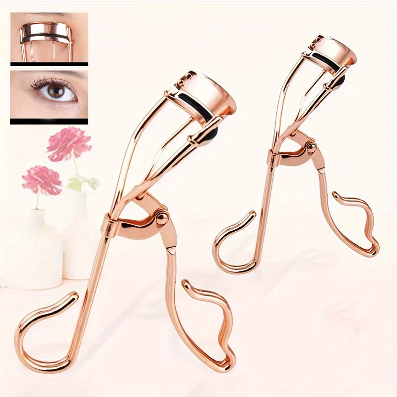 1Pcs Eyelash Curlers with Comb, Rose Gold Beauty Eyelashes Curlers with Built in Comb, Lash Curler Makeup Tool for Women and Gi