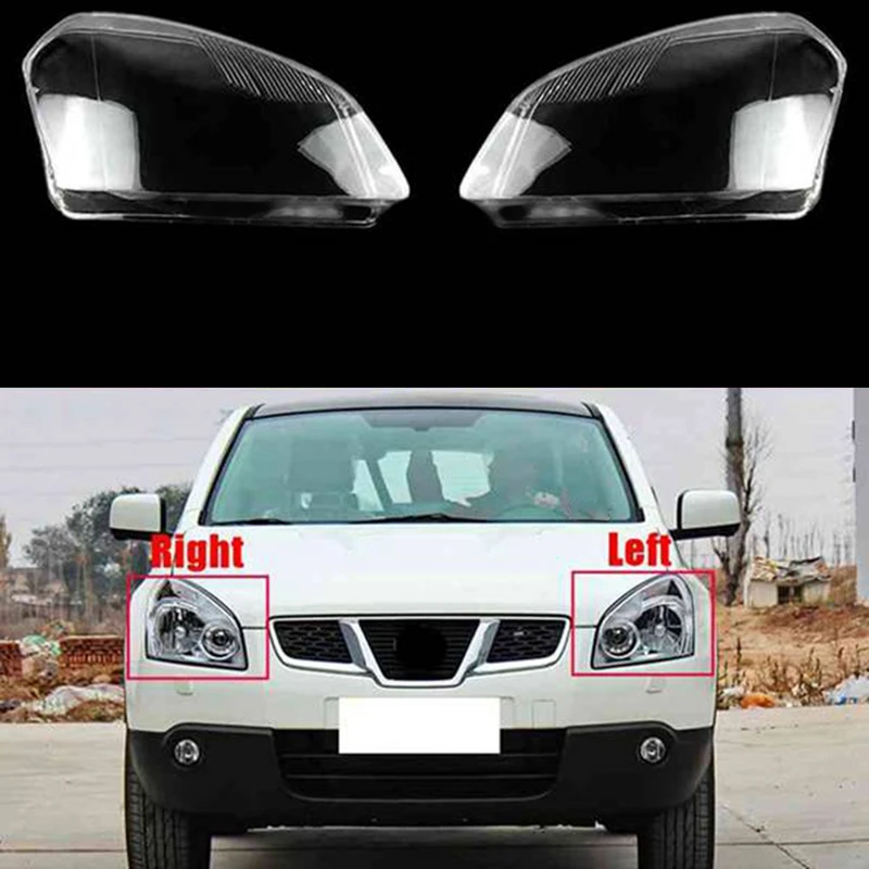 Car Headlight Shell Lamp Shade Transparent Lens Cover Headlight Cover For Nissan Qashqai 2008-2015