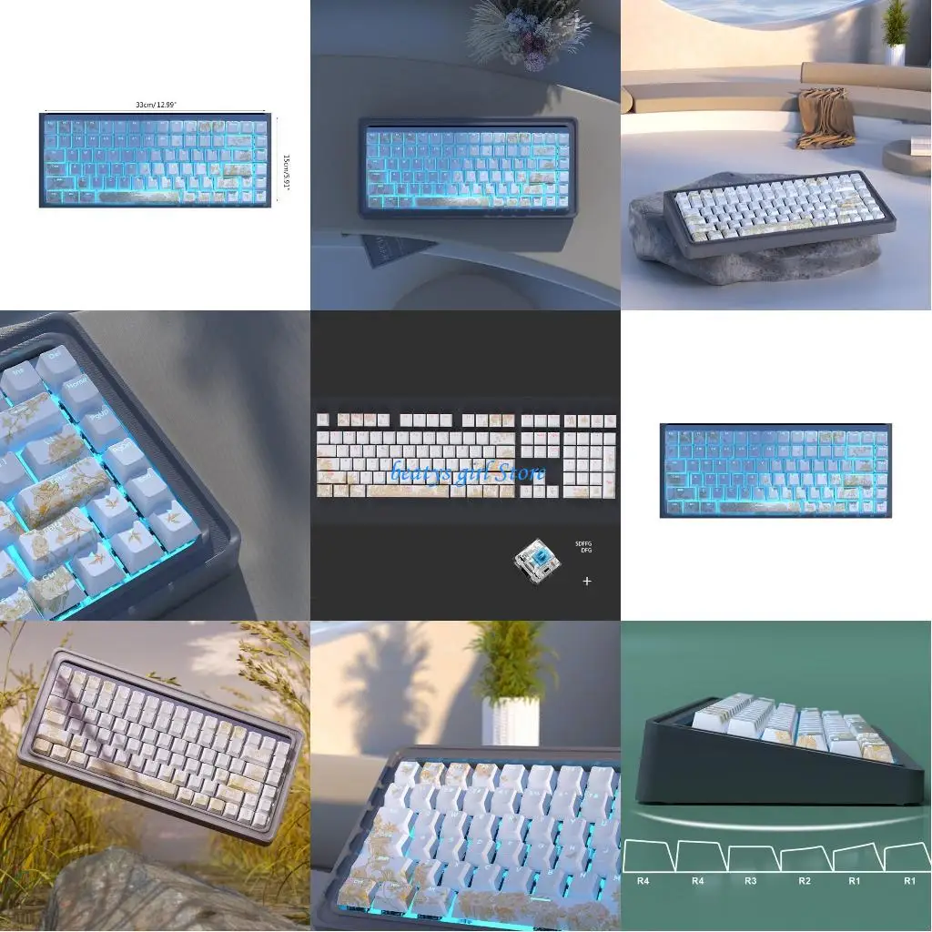 

C7AB Perfect PBT Keycaps for 61 75 104 108 Keyboards Dye-Sublimation Keycap