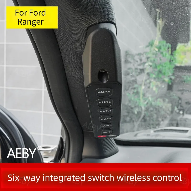 For Ford Ranger 2015-2021 Switch panel A-pillar handle built-in wireless remote control,Wireless remote relay control system