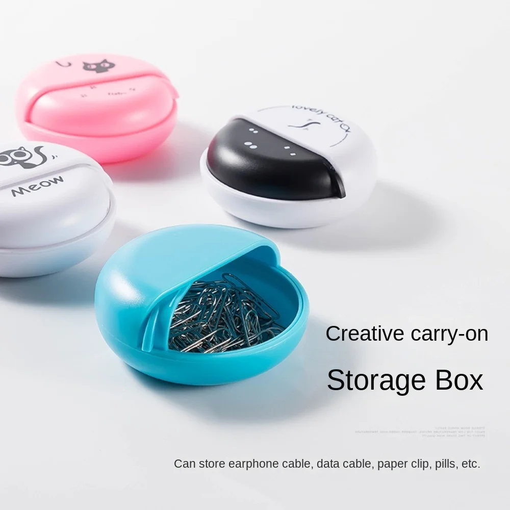 Storage Case Data Line Box Holder Box Multi-function Earphone Wire Organizer Box Rotary Plastic Earphone Storage Case Rings