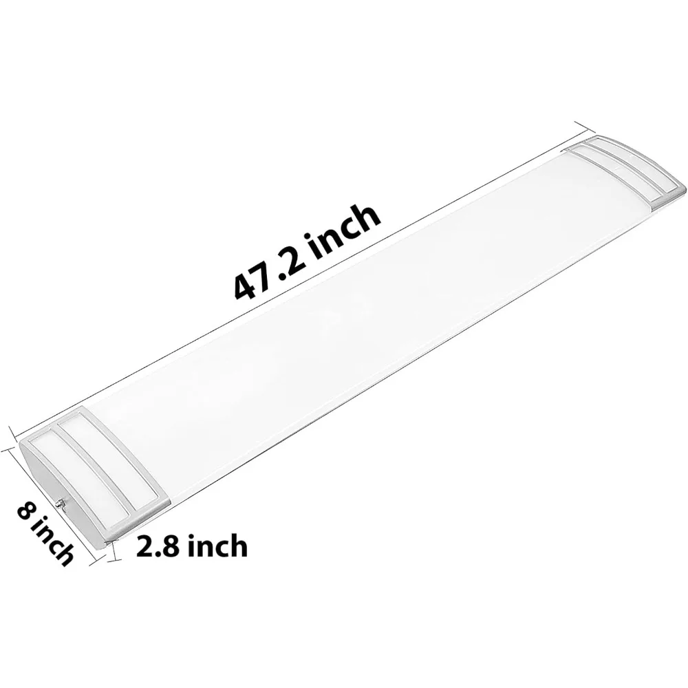 調光可能な4フィートLEDフラッシュマウントキッチン照明器具、50W 5600ルーメン、1-10V調光可能、4000K、4フィートLEDキッチン照明