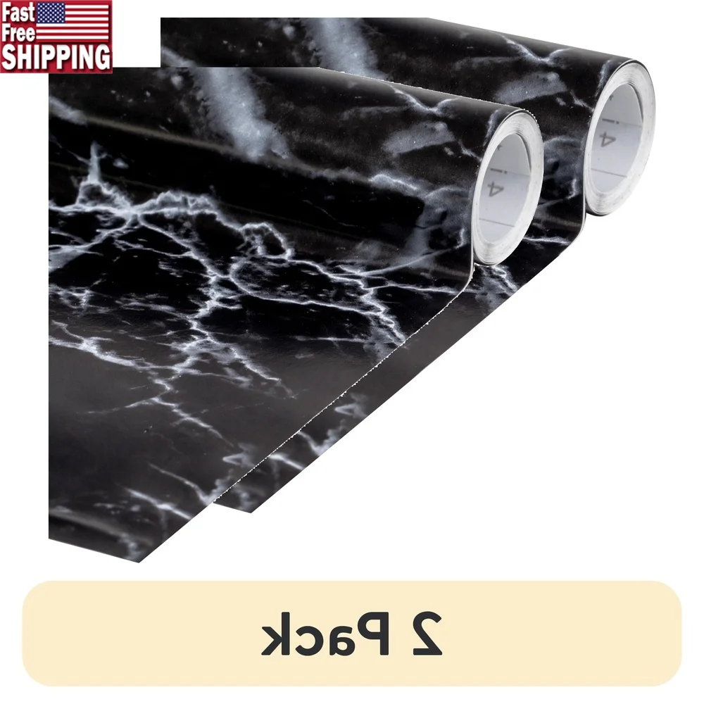 

2 упаковки самоклеящихся черных мраморных контактных бумажных вкладыша для полки 20 дюймов x 15 футов, легко резать, протирание, чистый, прочный, домашний декор