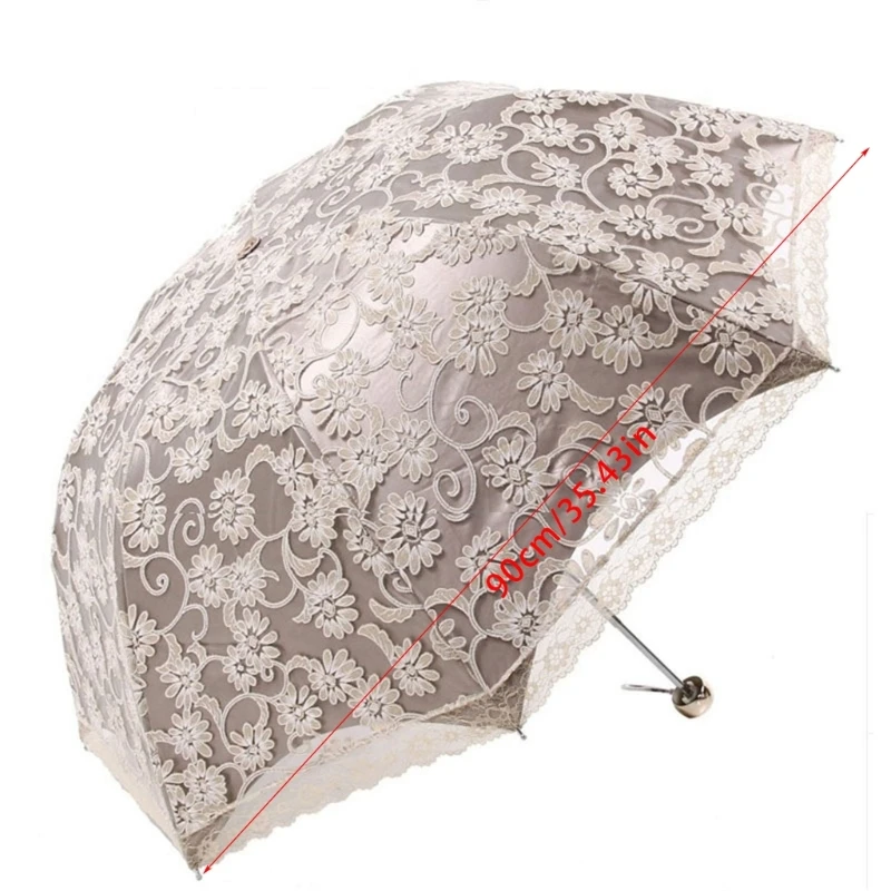 Vintage Lace Parasol Foldable Flower Embroidery Umbrella Parasol UV Protection Dropship