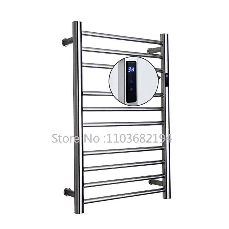 Luxurious Electric Wall Mounted Towel Warmer Rail Heated Rack 304 stainless steel Fashion Square towel warmer for bathroom