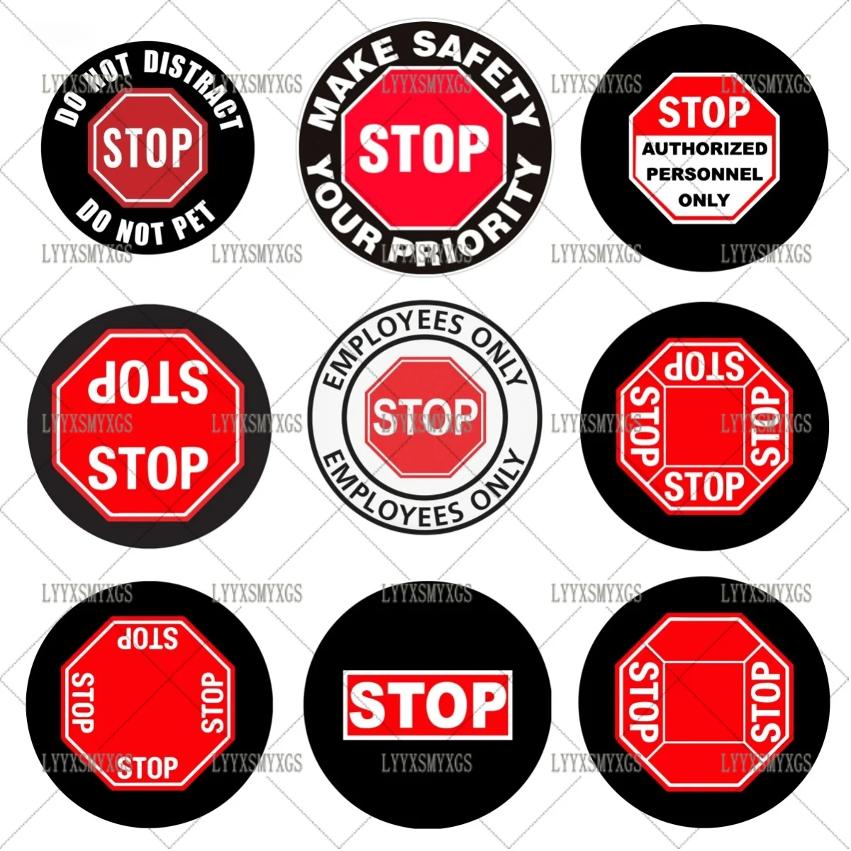 

Self-Adhesive Custom STOP Traffic Round Sign Car Stickers Waterproof Sunscreen Vinyl Decal PVC Wholesale Car Decoration