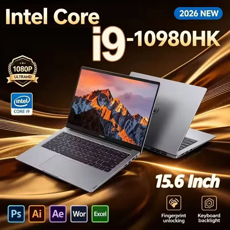 15.6 Inch Ultra Portable Laptop Powerful Core i9-10980HK 16GB Large Memory 1TB Solid State Drive Win11 Pro Gaming Study Notebook
