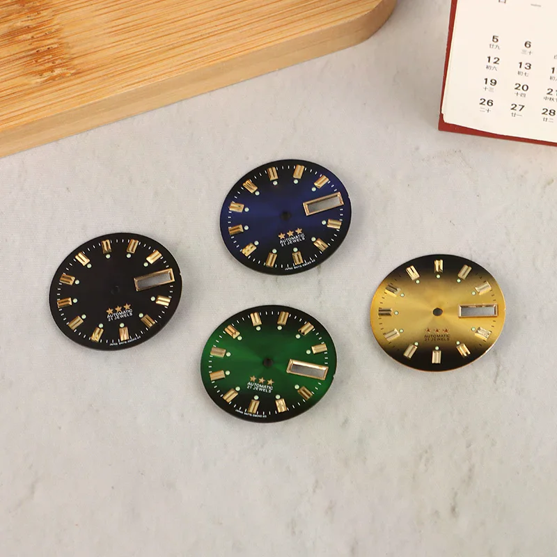 Vintage Watch Dial Diy Parts 3 Stars Dual Calendar Literal Men's Accessories for 46941/46943 Movement