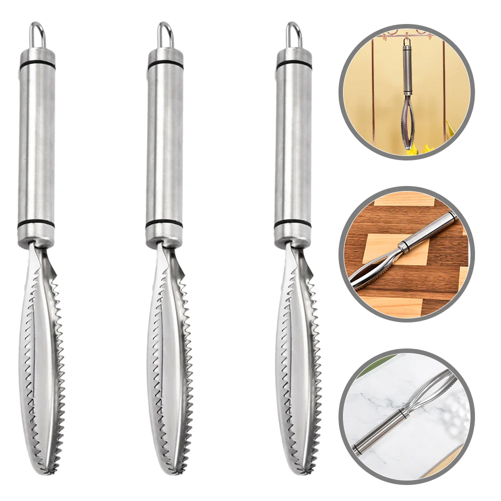 

3 Pcs Poultry Lung Remover Chicken Stuff Food Scraper Tool Processing Stainless Steel Butchering Equipment of