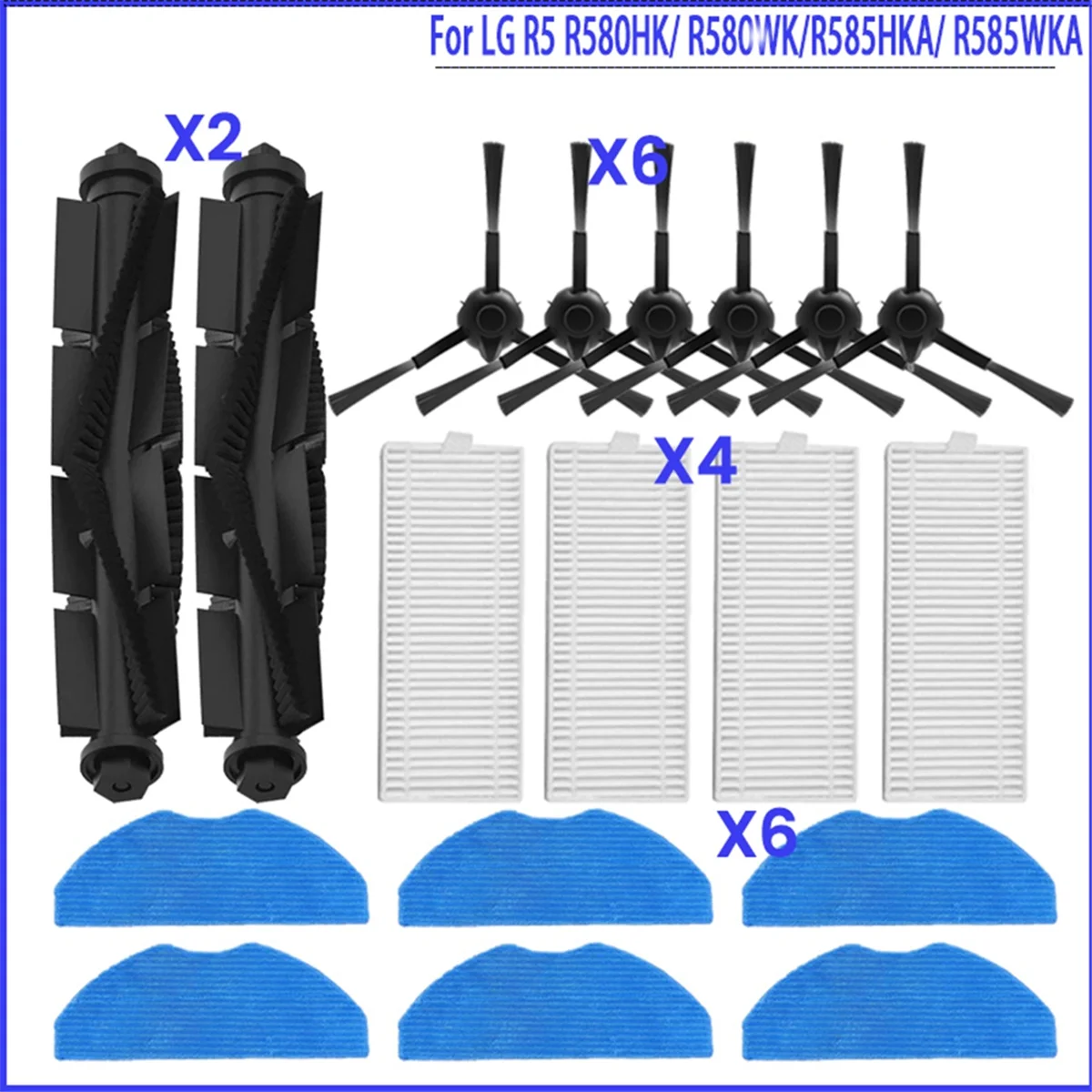 

A97P 18 шт. вакуумный фильтр и комплект щеток для R5 R580HK R580WK R585HKA R585WKA аксессуары для пылесоса