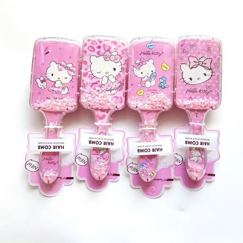 

Kawaii Sanrio Anime Rectangle Comb Cute Hello Kitty Cartoon Sweet Delicate Purple Home Furnishings Air Cushion Comb Gifts Girls